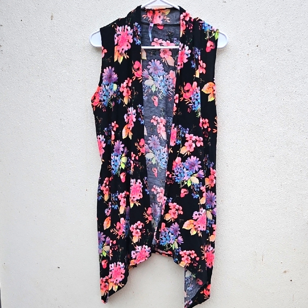 Azules Black Floral Cardigan
